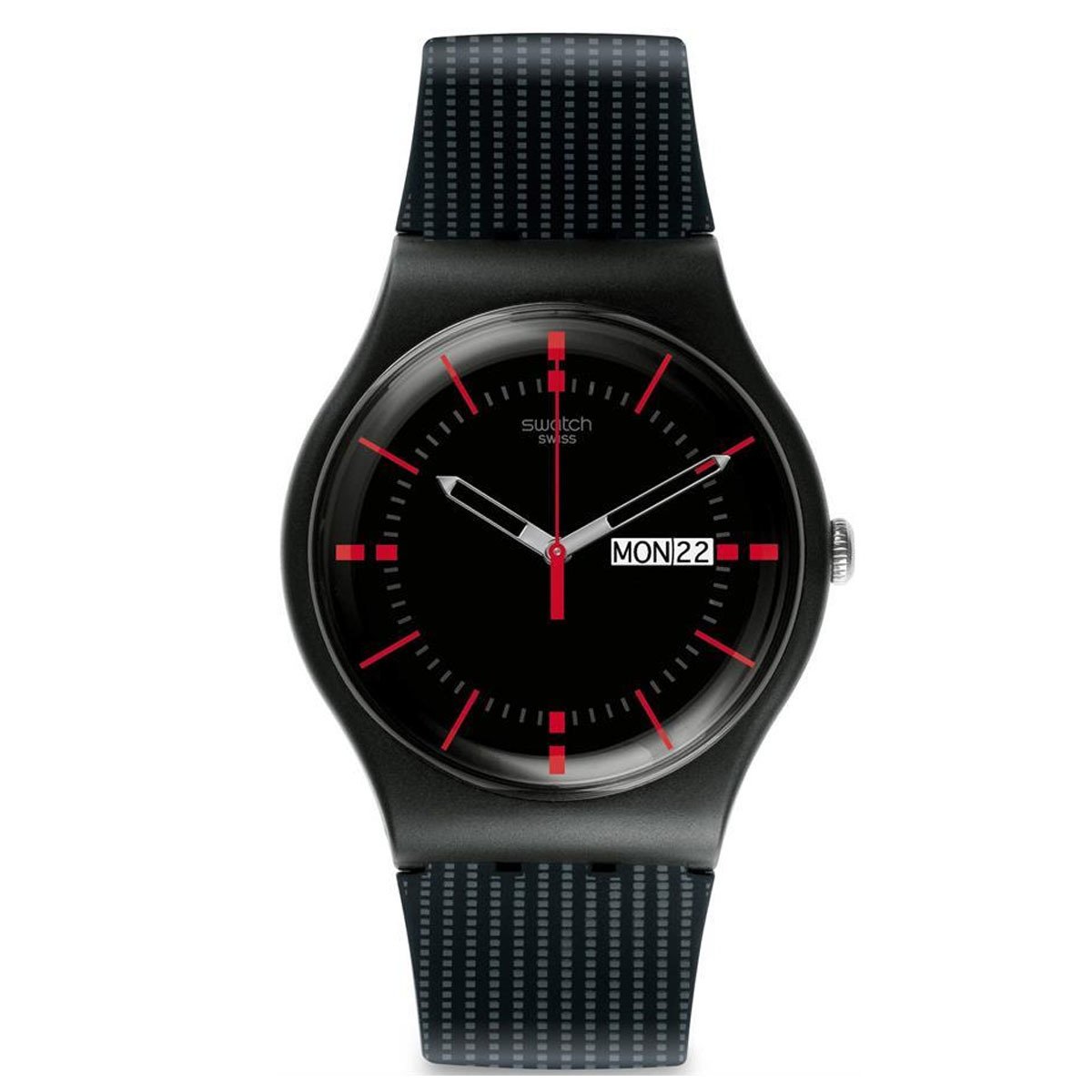 Swatch  SO29B710   ( SUOB714) Siyah Plastik Silikon Unisex Kol Saati SO29B710-S14