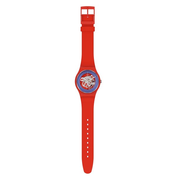 Swatch So29r103 BLUE RINGS RED Kol Saati