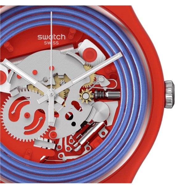 Swatch So29r103 BLUE RINGS RED Kol Saati