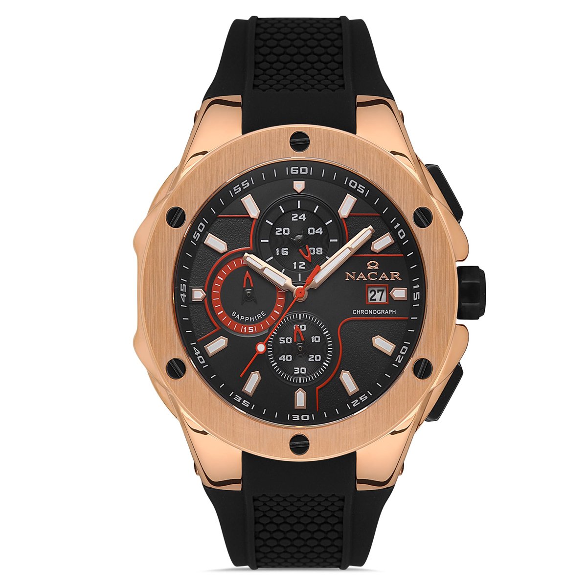 Nacar NC34-29B554-RBS1 Erkek Kol Saati Safir Cam