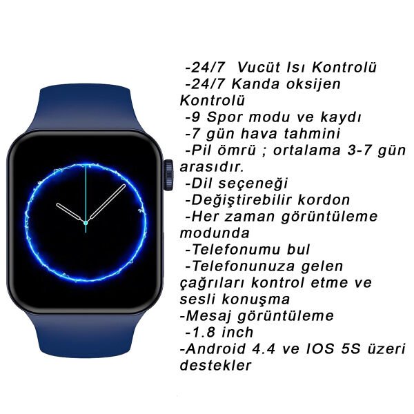 Ferrucci FC SMART2 IWO7.02 Lacivert Akıllı Kol Saati