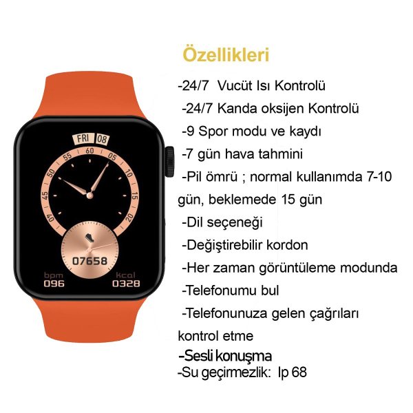 Ferrucci FC SMART2 IWO7.04 Turuncu Akıllı Kol Saati