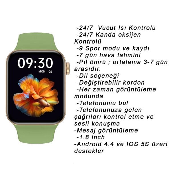 Ferrucci FC SMART2 IWO7.05 Su Yeşili Akıllı Kol Saati