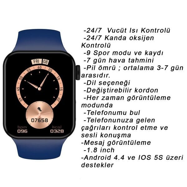 Ferrucci FC SMART2 IWO7.06 Lacivert Akıllı Kol Saati