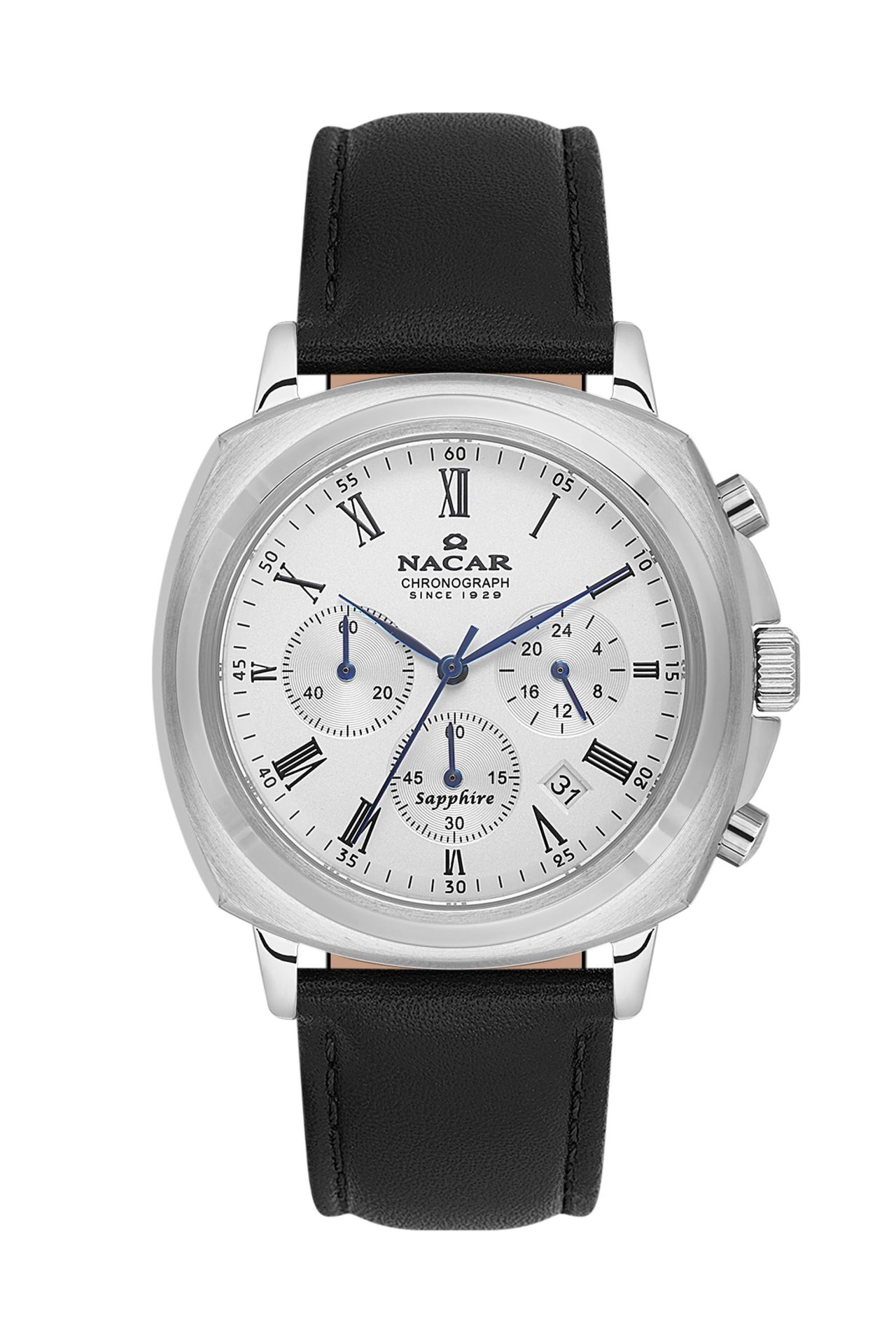 Nacar NC40-290498-AWL1 Safir Deri Erkek Kol Saati