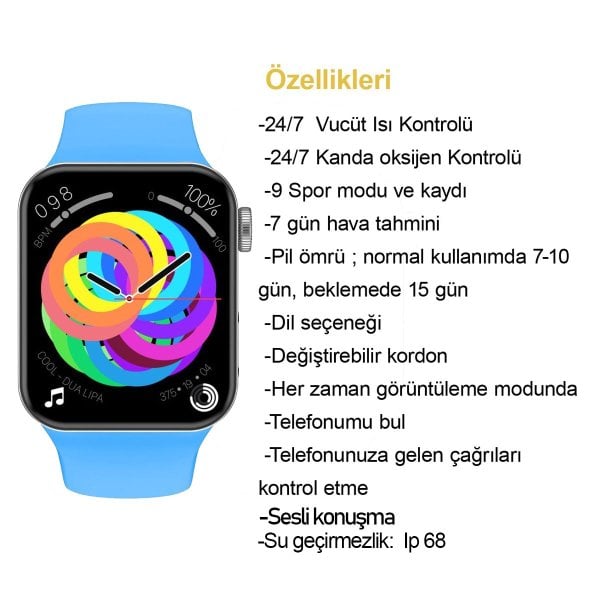 Ferrucci FC SMART2 IWO7.07 Mavi Akıllı Kol Saati