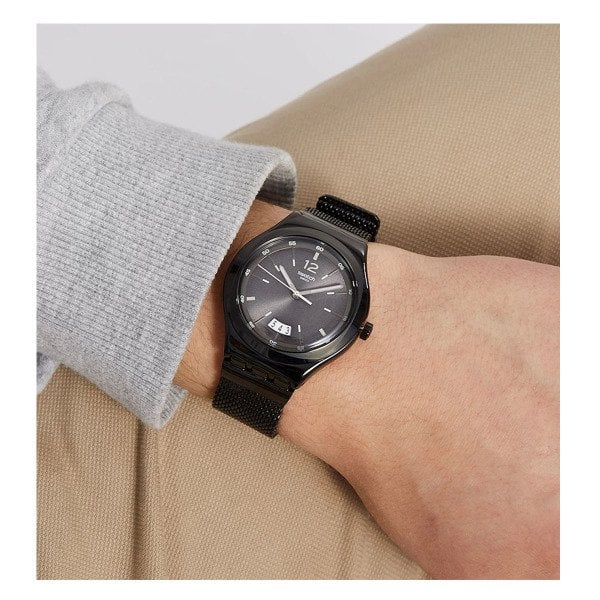 Swatch YWB405MA Siyah Hasır Çelik Kol Saati