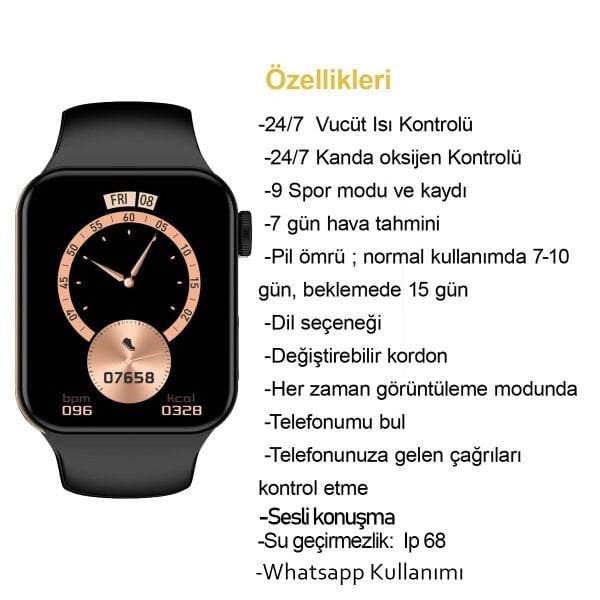 Ferrucci FC SMART2 IWO7.12 Siyah Akıllı Kol Saati