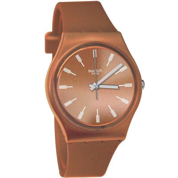 Swatch GO118 Kahverengi Plastik Silikon Kadın Kol Saati