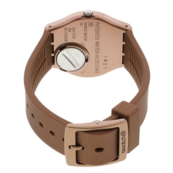Swatch GO118 Kahverengi Plastik Silikon Kadın Kol Saati