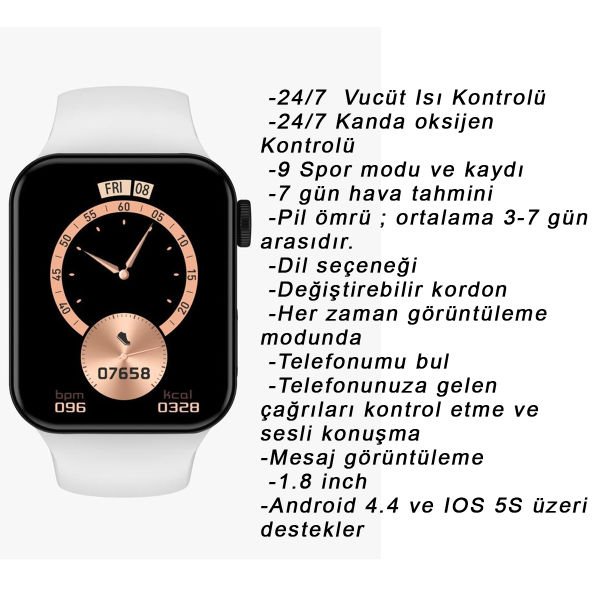 Ferrucci FC SMART2 IWO7.13 Beyaz Akıllı Kol Saati