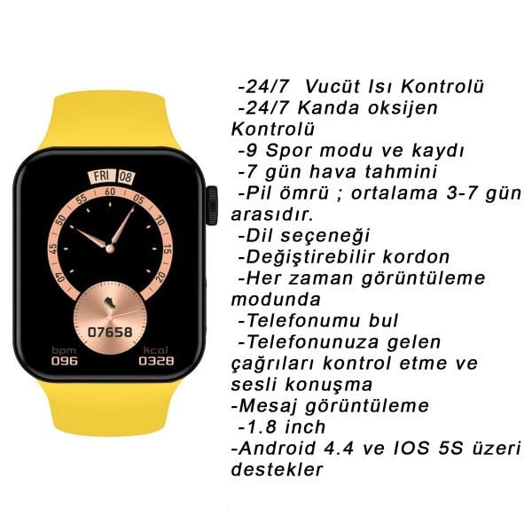 Ferrucci FC SMART2 IWO7.14 Sarı Akıllı Kol Saati