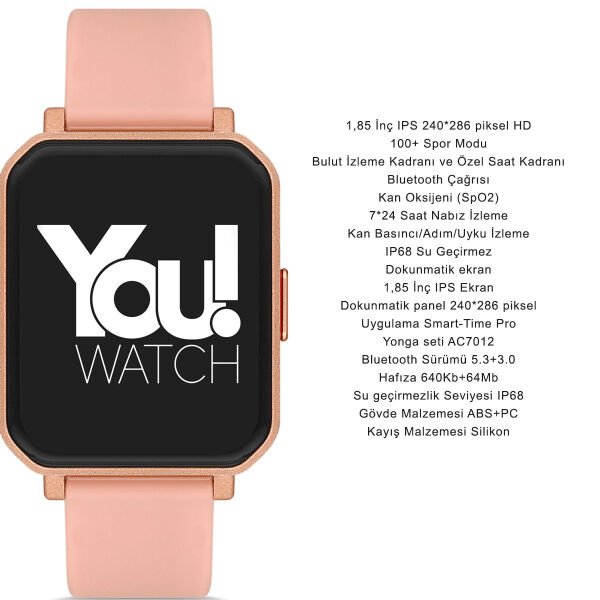 You Watch You Watch F12-YF124 You Smart Rose & Pink Silicon Unisex Kol Saati