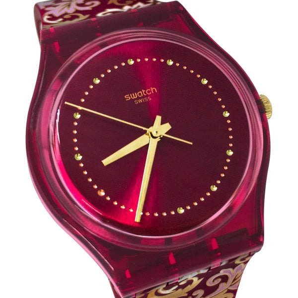 Swatch GR179 Mor Plastik Slikon Kadın Kol Saati