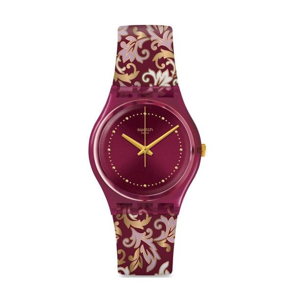 Swatch GR179 Mor Plastik Slikon Kadın Kol Saati