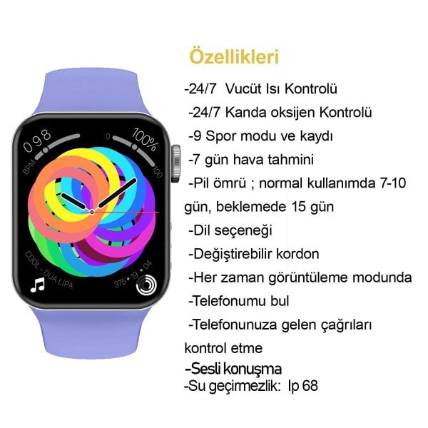 Ferrucci FC SMART2 IWO7.03 Mor Akıllı Kol Saati