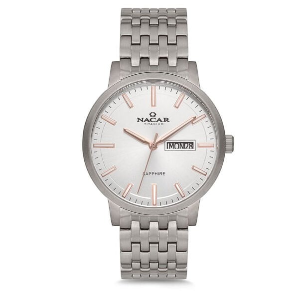 Nacar NC34-250236-TSM TİTANYUM Erkek Kol Saati Safir Cam