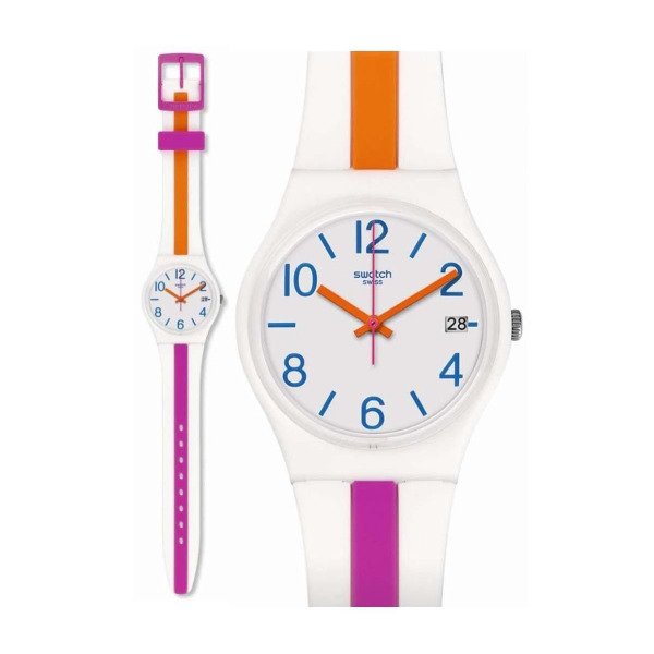 Swatch GW408 Renkli Plastik Silikon Kol Saati