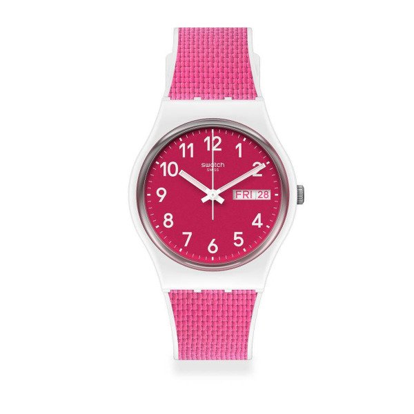 Swatch GW713 Plastik Silikon Pembe Kadın Kol Saati