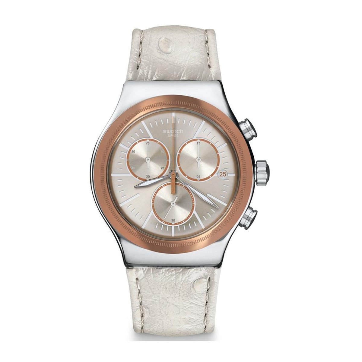 Swatch YVS412 Beyaz Deri Unisex Kol Saati