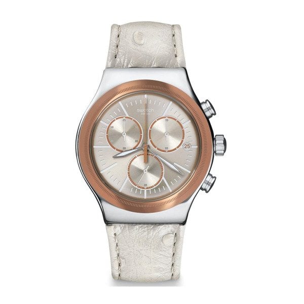 Swatch YVS412 Beyaz Deri Unisex Kol Saati