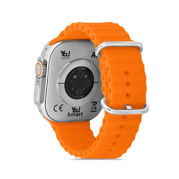 You Watch A8-A87 You Smart Silver & Orange Silicon Unisex Kol Saati