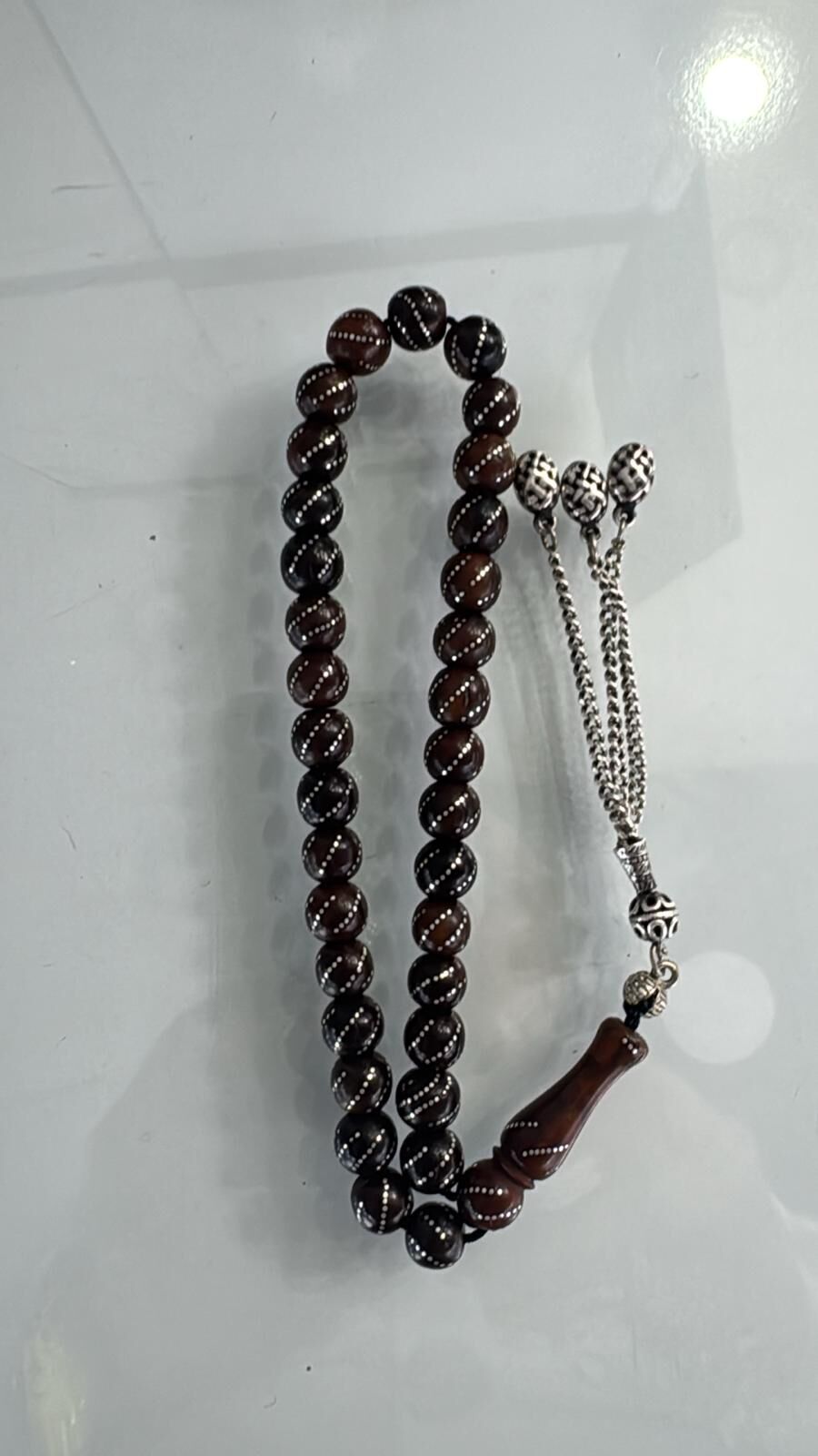 Eski Malzeme Kuka Gümüş El İşçiliği Tesbih 2 Numara