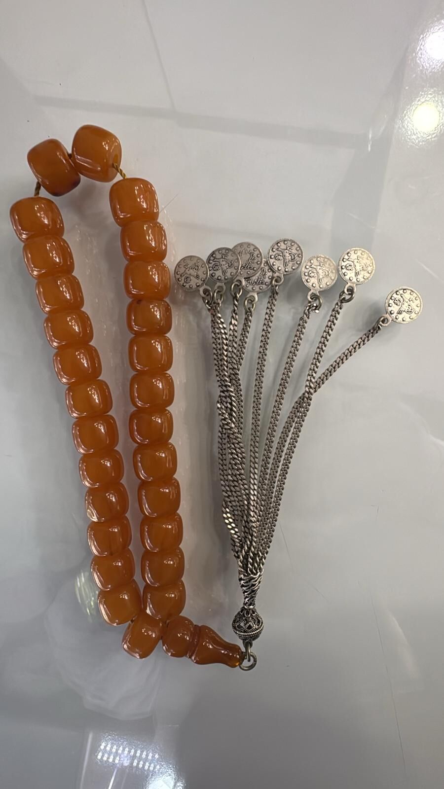 Gümüş Başlık Osmanlı Bağa 80 Yıllık Malzeme Tesbih 3 Numara