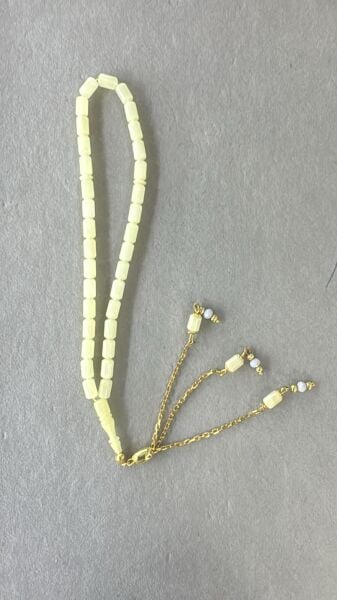 Damla Kehribar Gümüş Başlık Tesbih 5 Numara