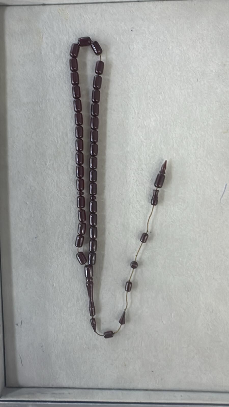 Sıkma Kehribar Eski Obje Malzemeden Yapılma Usta İşçilik Tesbih 11 Numara