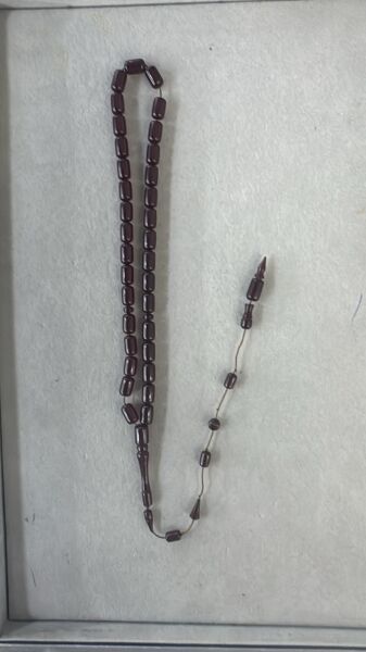 Sıkma Kehribar Eski Obje Malzemeden Yapılma Usta İşçilik Tesbih 11 Numara