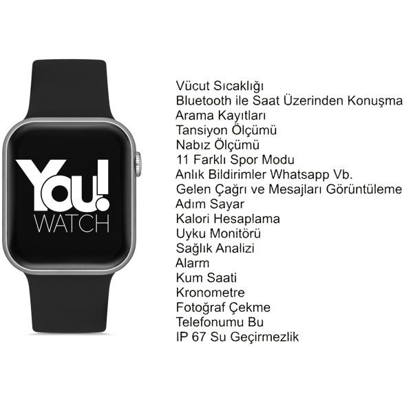 You Watch F3- YF309 PRO You Smart Silicon Unisex Akıllı Kol Saati