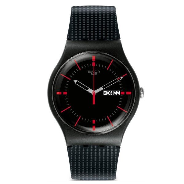 Swatch SUOB714 ( SO29B710 )Siyah Plastik Silikon Unisex Kol Saati  SO29B710-S14