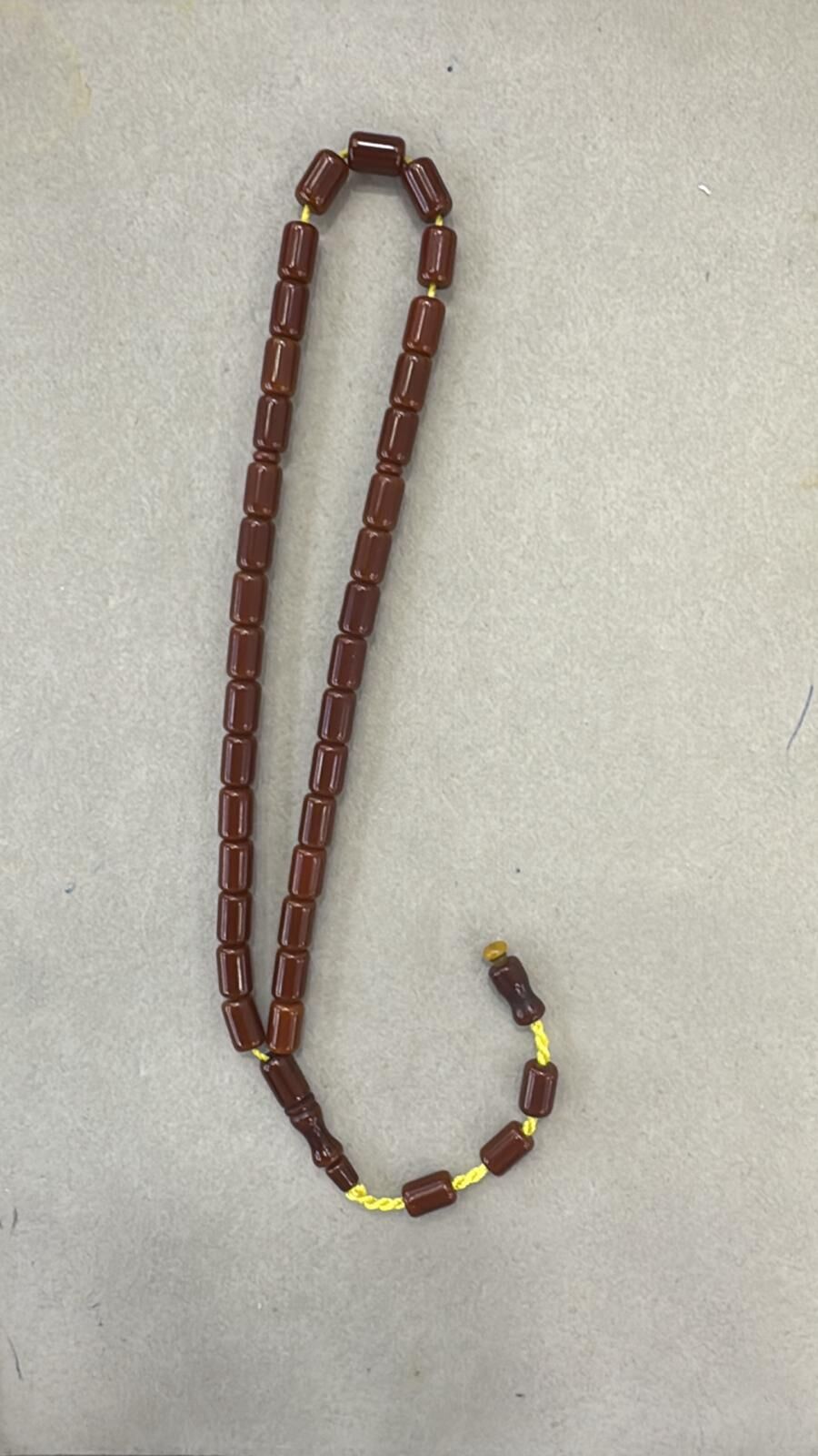 Sıkma Kehribar Yeni Malzeme Tesbih 17 Numara