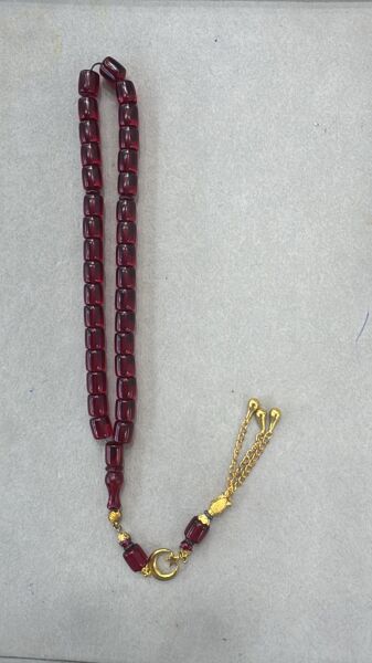 Ateş Kehribarı Yeni Malzeme Tesbih 21 Numara