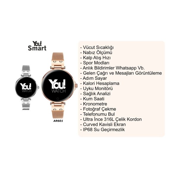 You Watch AR600 You Smart Silver Kadın Akıllı Kol Saati