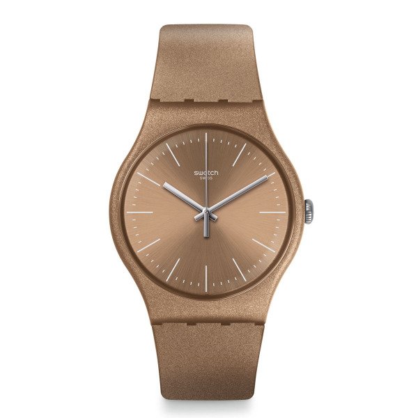 Swatch SUOM111 Kahverengi Plastik Silikon Kol Saati