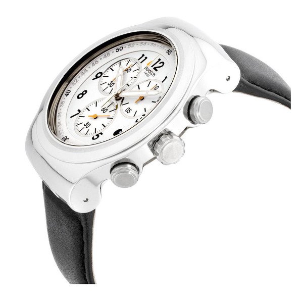 Swatch YOS451 Siyah Deri Kol Saati