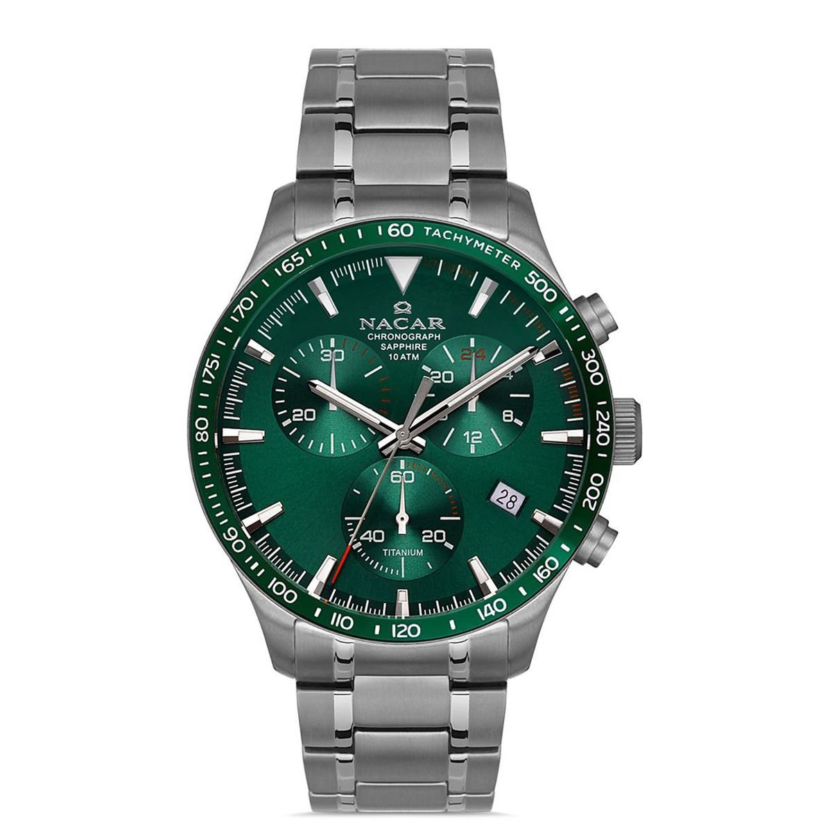 Nacar  NC34-25B019-TNSM 44MM.TİTANYUM Erkek Kol Saati Safir Cam