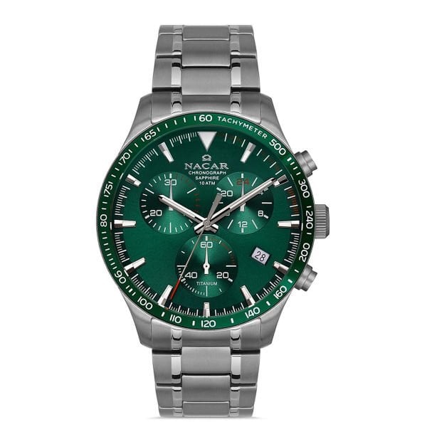 Nacar  NC34-25B019-TNSM 44MM.TİTANYUM Erkek Kol Saati Safir Cam