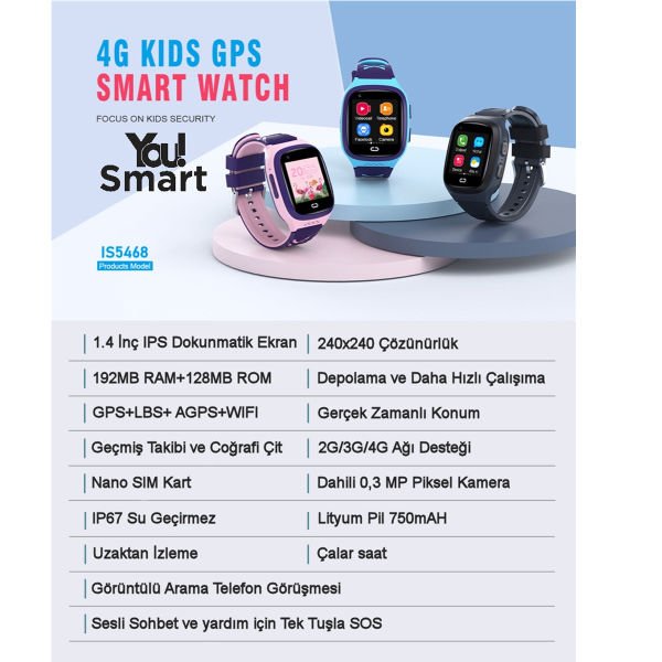 You Watch IS5468LT31.P Sim Kartlı Akıllı Kol Saati