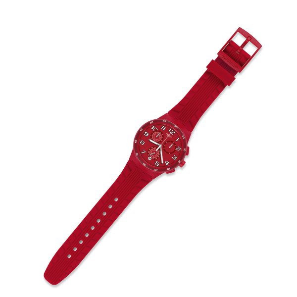 Swatch SUSR404 Kırmızı Plastik Silikon Kol Saati