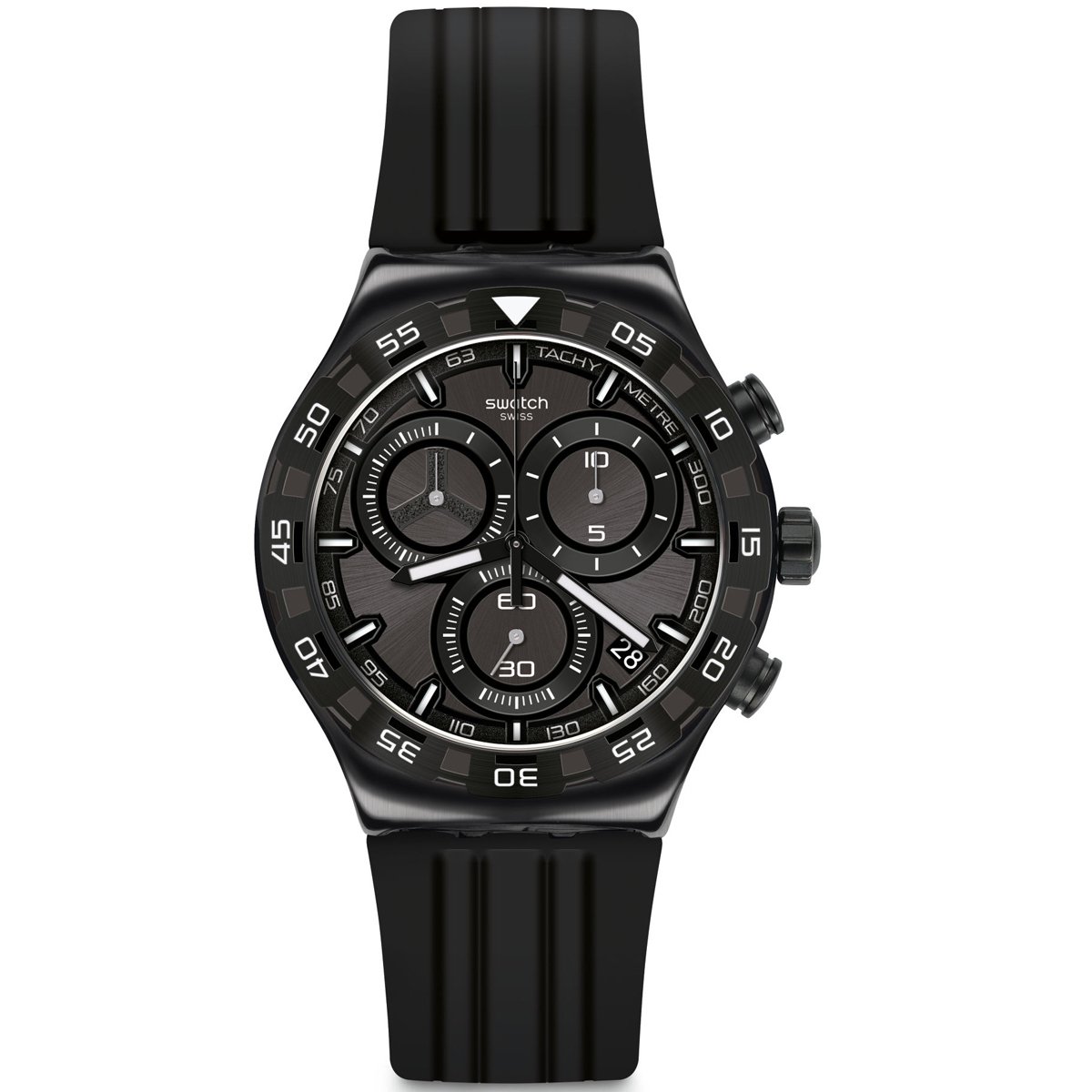 Swatch YVB409 Teckno Black Plastik Silikon Kol Saati