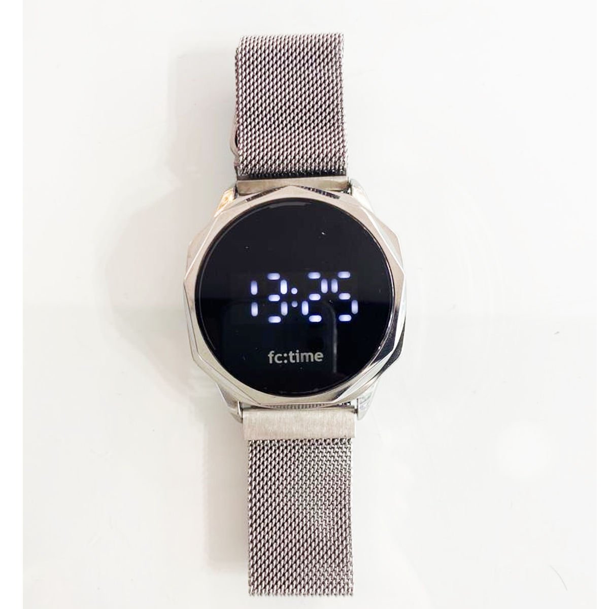 Ferrucci FC G11103 GÜMÜŞ Hasır Dijital Led Kol Saati