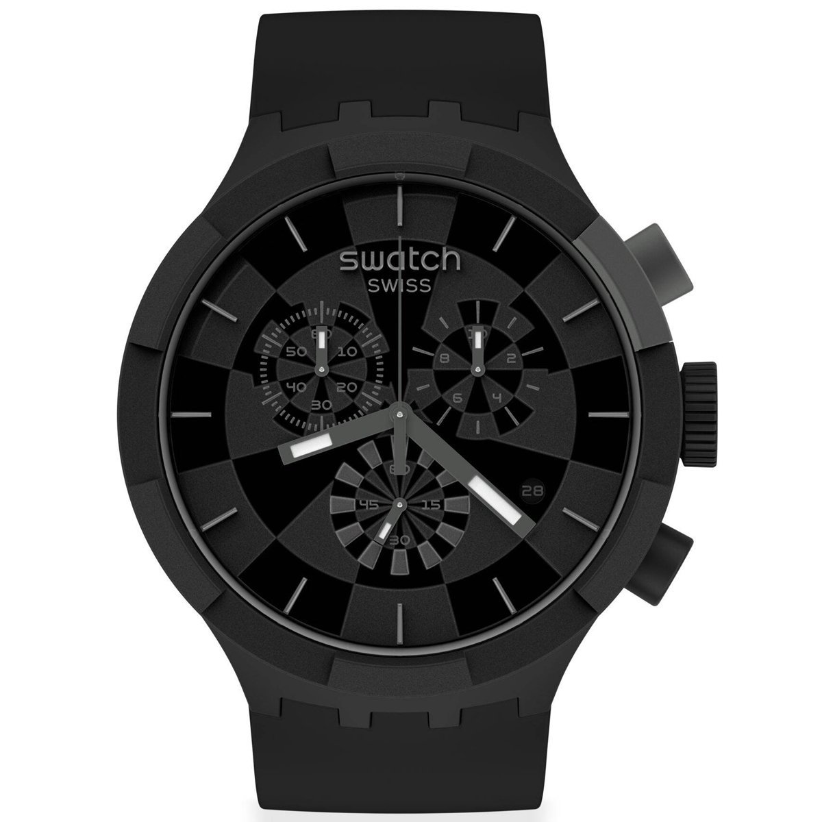 Swatch SB02B400 CHECKPOINT BLACK Plastik Silikon Erkek Kol Saati