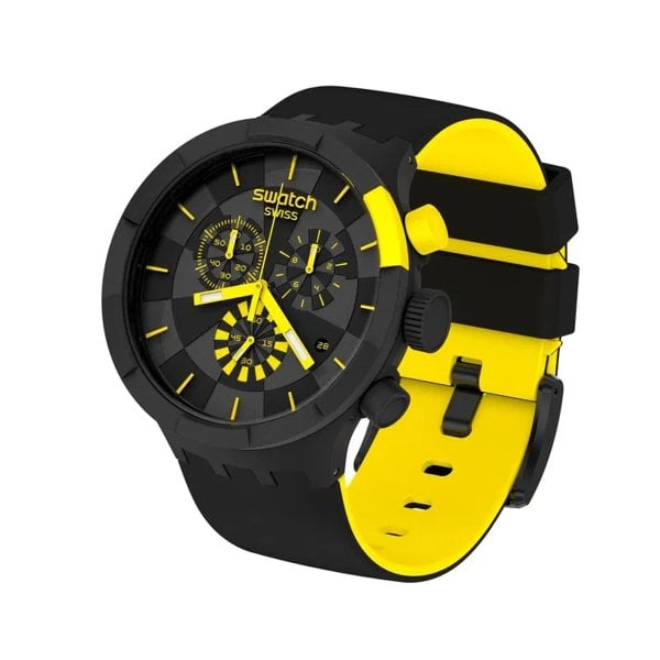 Swatch SB02B403 CHECKPOINT YELLOW Plastik Silikon Erkek Kol Saati
