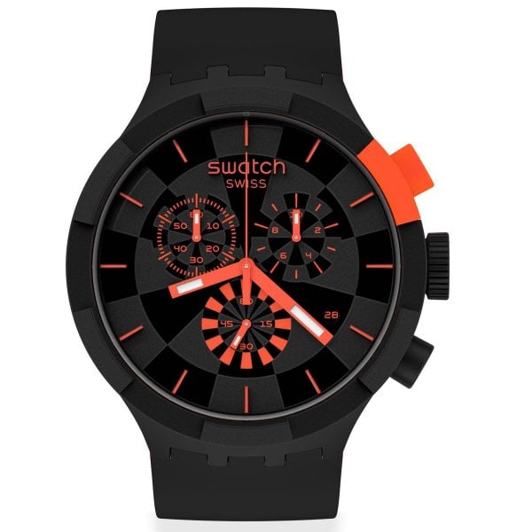 Swatch SB02B402 CHECKPOINT RED Plastik Silikon Erkek Kol Saati