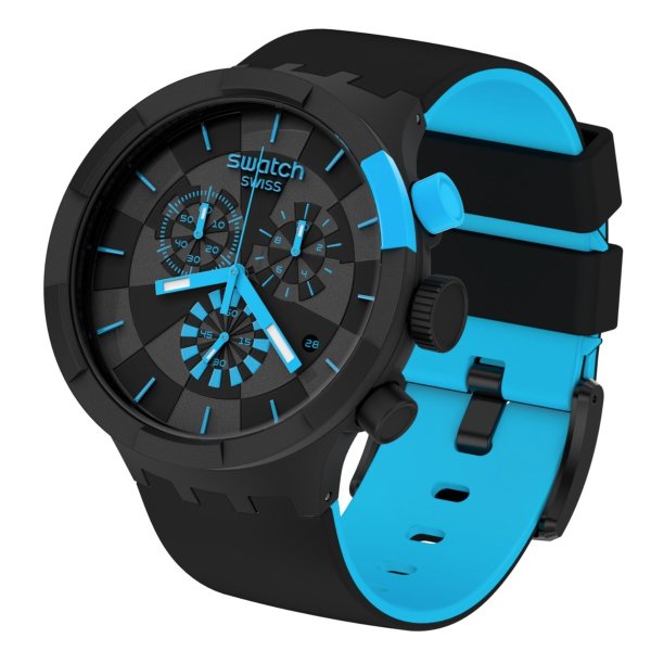 Swatch SB02B401 CHECKPOINT BLUE Plastik Silikon Erkek Kol Saati