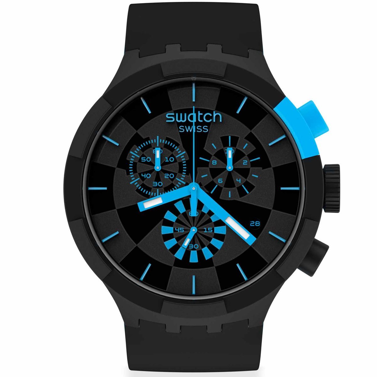 Swatch SB02B401 CHECKPOINT BLUE Plastik Silikon Erkek Kol Saati