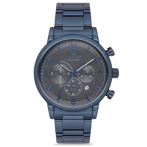 Nacar NC34-290314-LGM Mavi Çelik Erkek Kol Saati